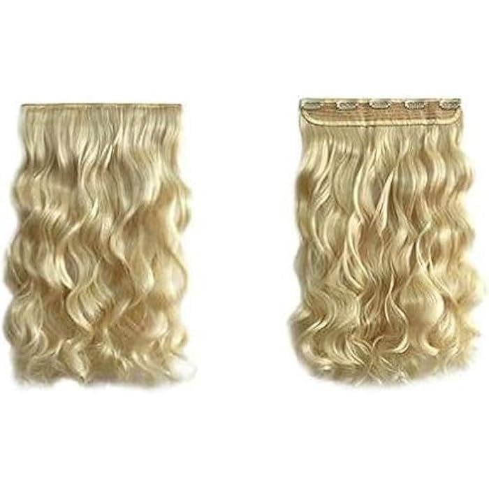DILLARDS Long Wavy Synthetic Hair Extension With 5 Clips Golden Blonde Natural And Sexy - Image 1